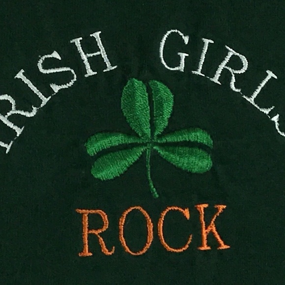 Irish Girls Rock Shamrock Embroidered St. L - Picture 2 of 7